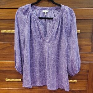 Joie Purple 3/4 Sleeve Peasant Blouse